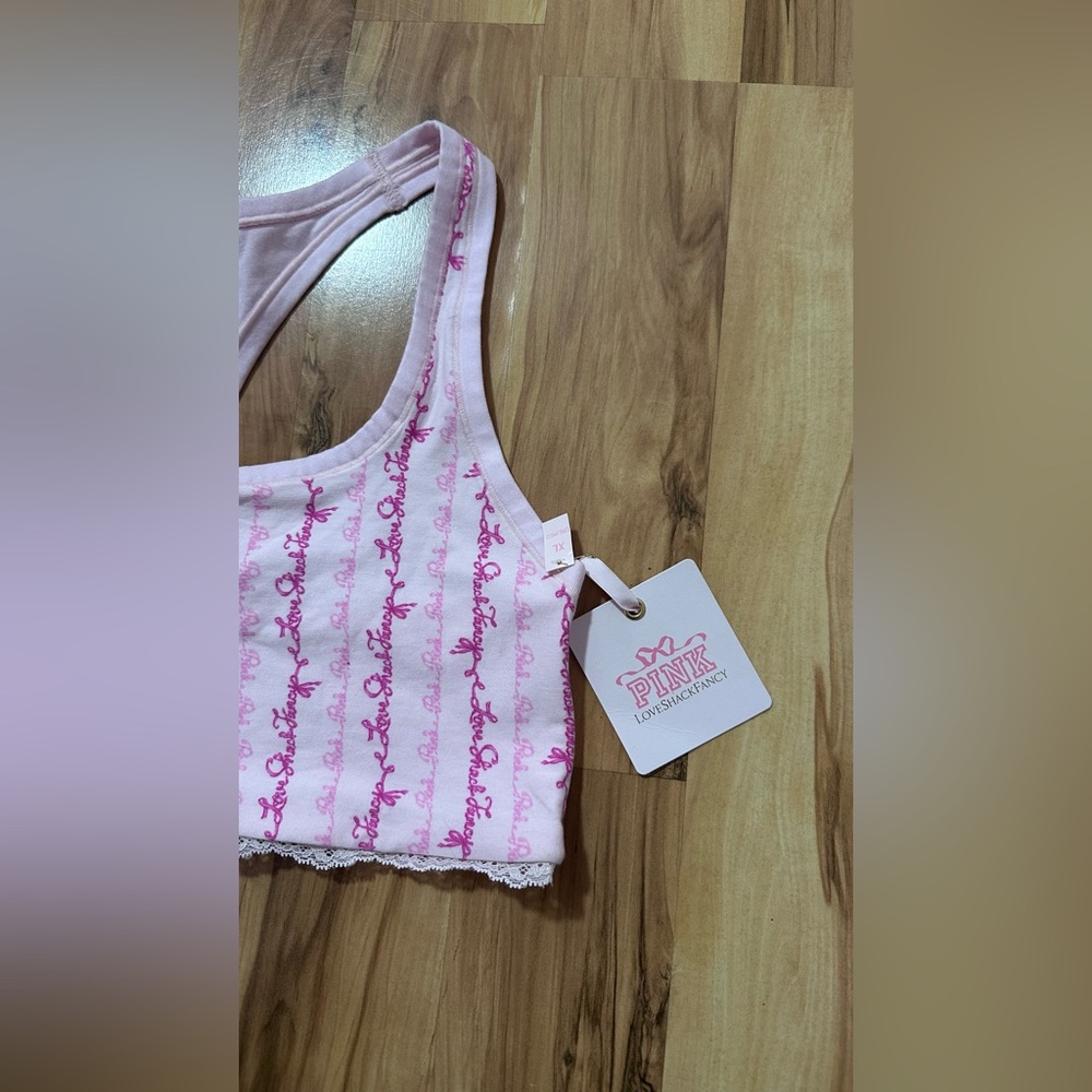 PINK X LOVESHACKFANCY COTTON RACERBACK BRALETTE XL NWT - Picture 6 of 10